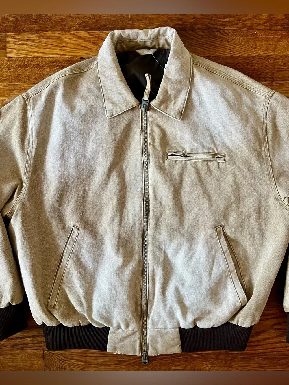 Zara Washed Bomber Jacket Size L